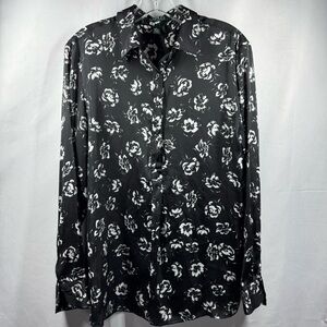Lauren Ralph Lauren Black and White Floral Blouse